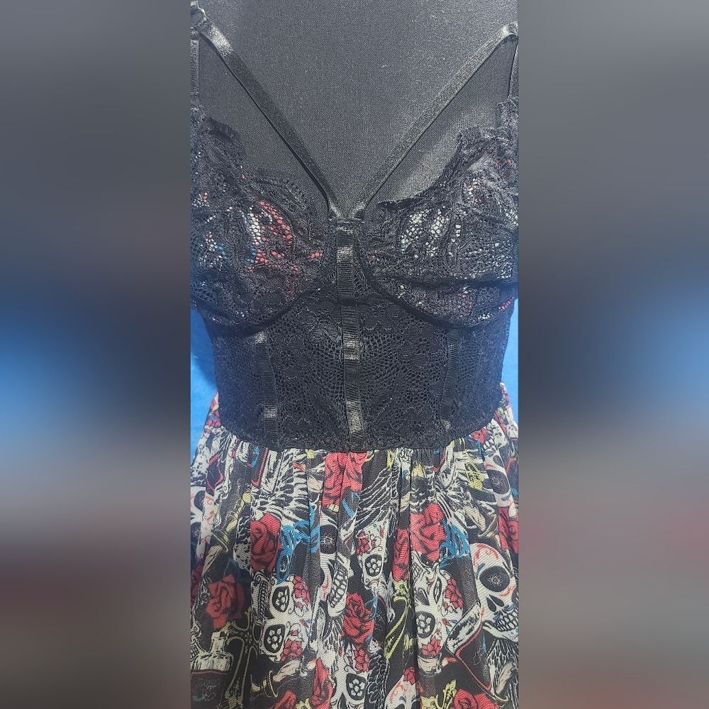 Avidlove Lace Skull & Flower Corset Babydoll Lingerie Size 14W image 5